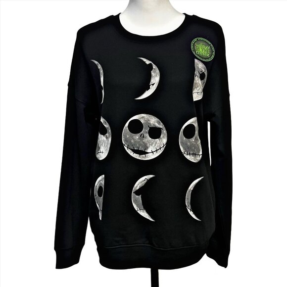 Disney The Night Before Christmas Sweatshirt Jack Moon Phase Glow In The Dark - Picture 3 of 7